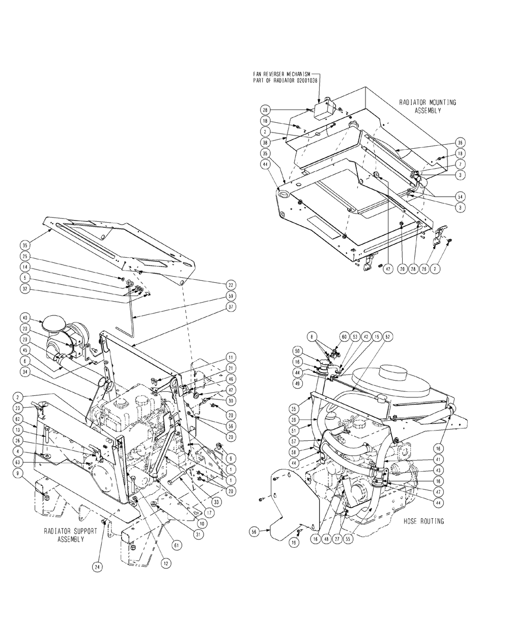 Radiator Assembly Diagram and Parts List for M60-CT 53AL8CTX750-28-HP-3Cylinder-OHV Cub Cadet Lawn Tractor